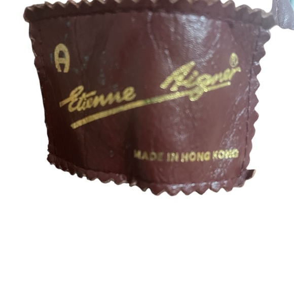 Etienne Aigner Button Down Red Belted Leather Jacket Women's Size 8 - Picture 12 of 16